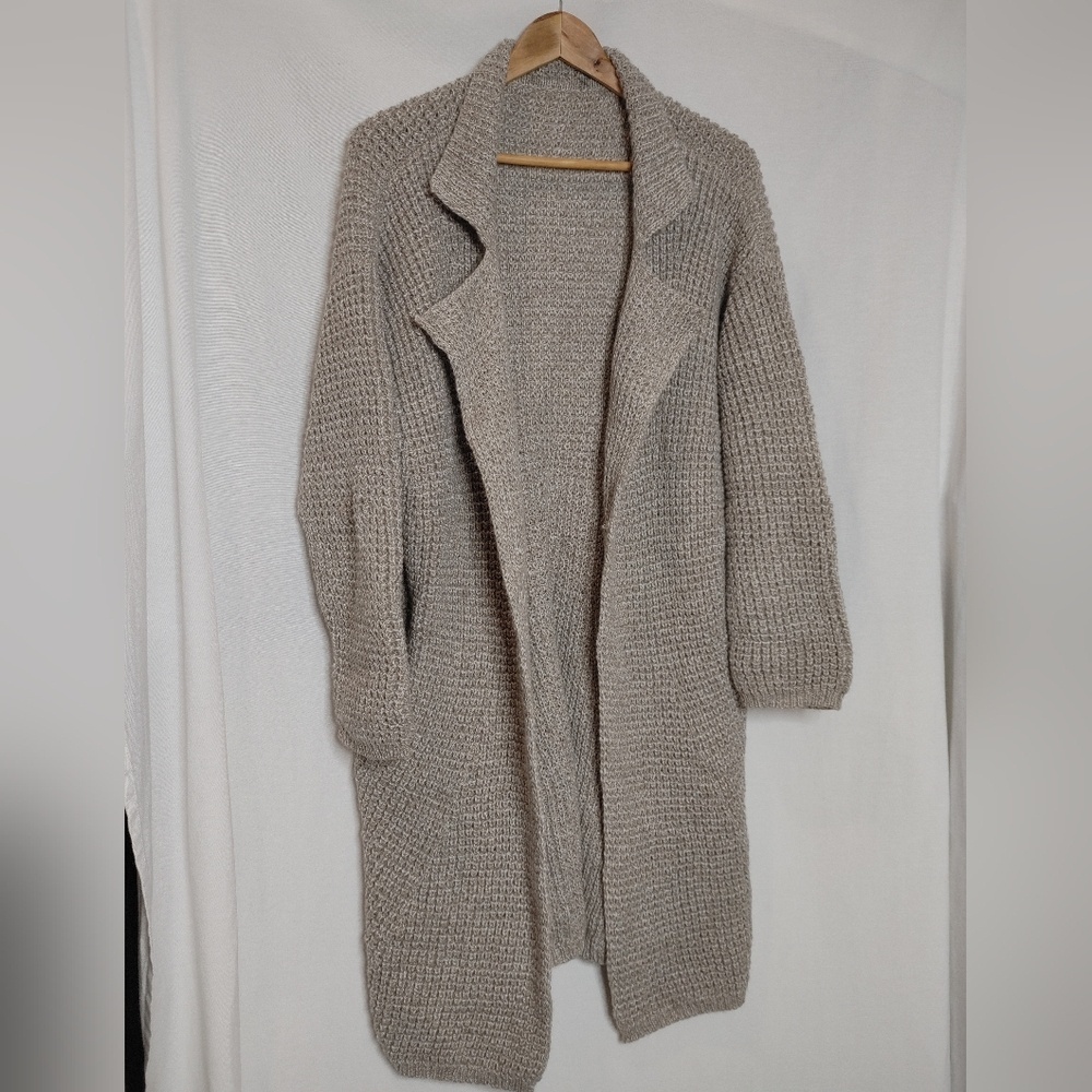 Pendleton EMERY CARDIGAN Coatigan Longline Tan Mix Beige Neutral wool alpaca L - Picture 4 of 10